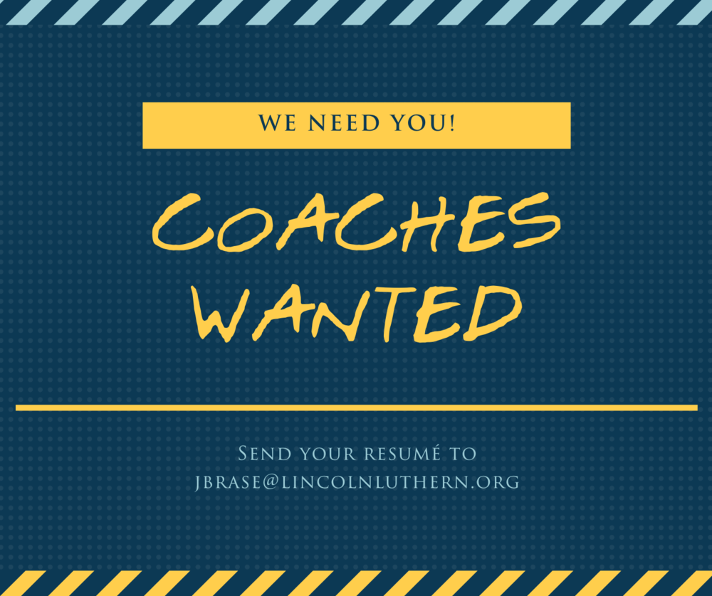 Coaches Wanted sign with multi color boarder