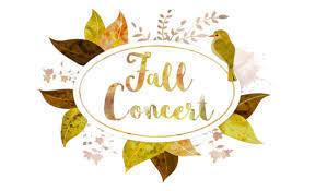 Fall Concert in circle with leaves and bird