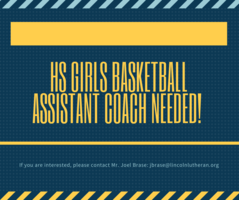 HS Girls Basketball Assistant Coach Needed