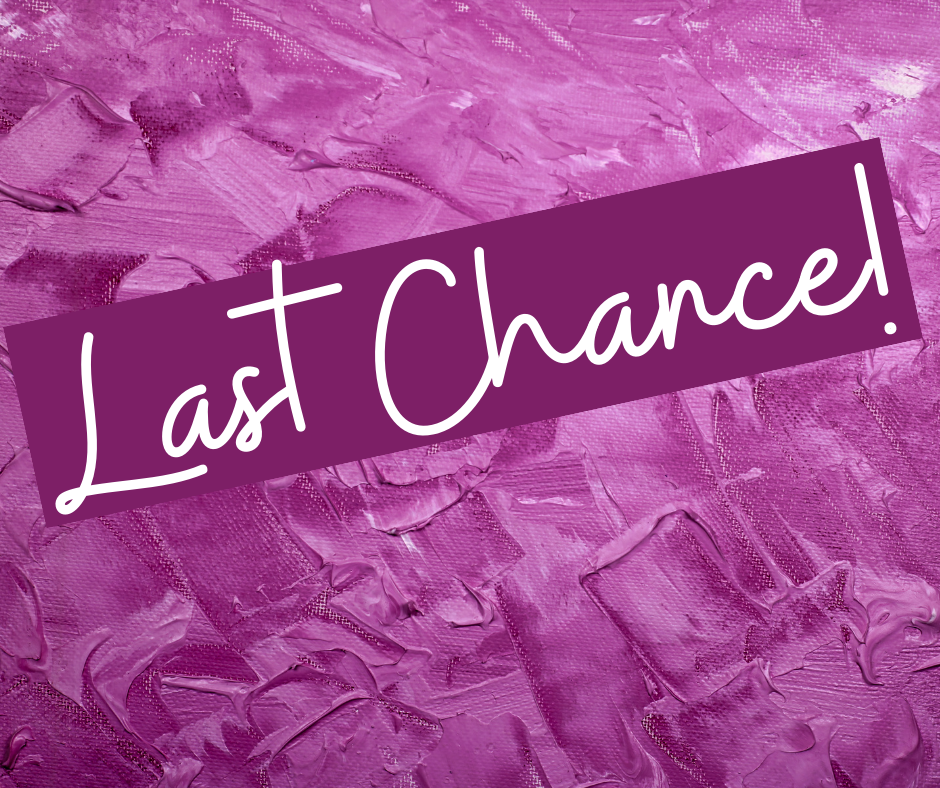 Last Chance Sign on pink background