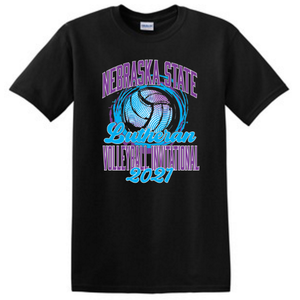 Nebraska State Lutheran Volleyball T-shirt - black with design